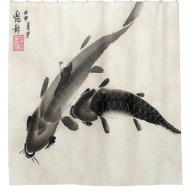 Japanese Koi Fish Pond Watercolor Painting (Front)