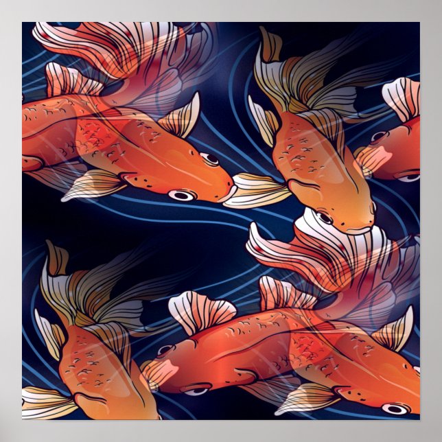 Japanese Koi Fish Poster (Front)