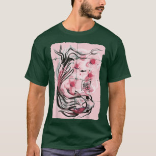 Japanese Koi Fish Sakura Cherry Blossom Graphic T-Shirt