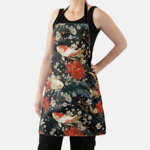 Japanese Koi Fish Seamless Pattern Apron