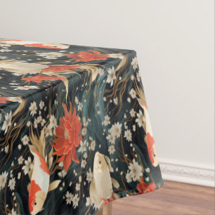Japanese Koi Fish Seamless Pattern Tablecloth