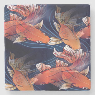 Japanese Koi Fish Stone Coaster