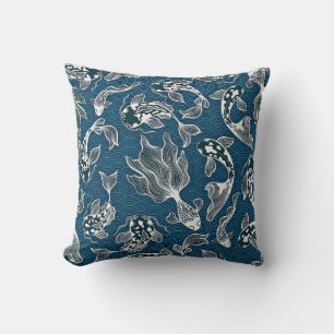Japanese Koi Fish Throw Pillow
