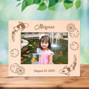 Japanese Koi Fish Water Lily 7x5 Etched Frames