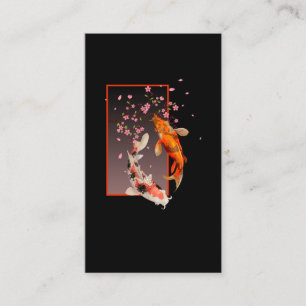 Japanese Koi Fishes and Flowers Business Card