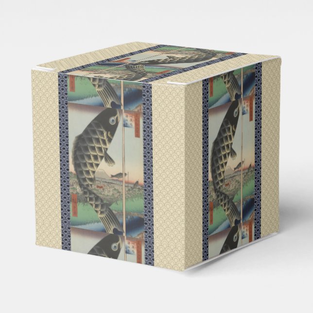 Japanese Koi Hiroshige Fish Festival Flag Favor Box (Front Side)