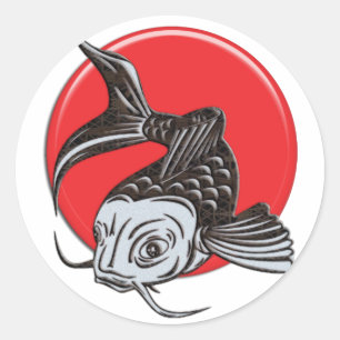 Japanese Koi Logo Classic Round Sticker