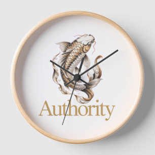 Japanese Koi Symbol of Authority Mastery Clock