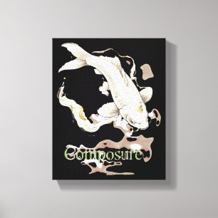 Japanese Koi Symbol of Composure Calm Strength Canvas Print