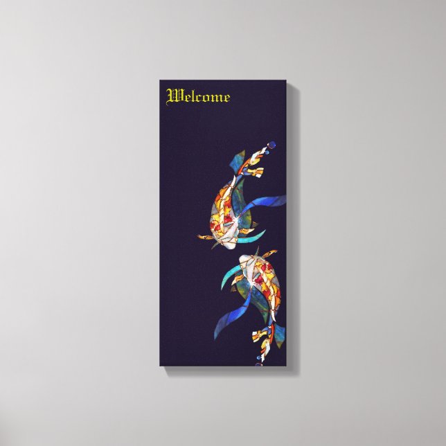Japanese Koi Wedding Lovers Canvas Print (Front)