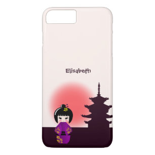Japanese kokeshi doll at temple during sunset Case-Mate iPhone case