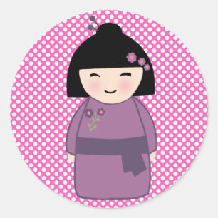 Japanese Kokeshi Doll Sticker