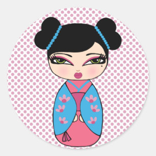 Japanese Kokeshi Doll Sticker
