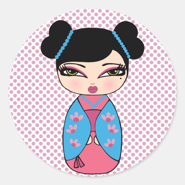 Japanese Kokeshi Doll Sticker (Front)