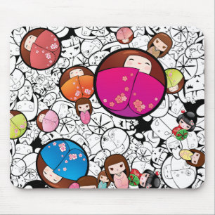 Japanese Kokeshi Dolls - Mousepad