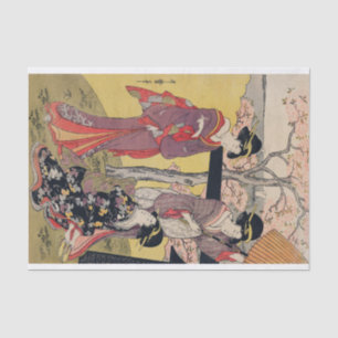 JAPANESE LADIES WITH CHERRY BLOSSOM Tissue Paper