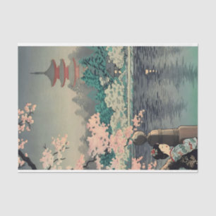 Japanese Lady by Lake Tissue Paper