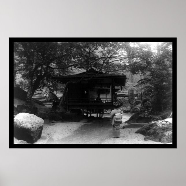 Japanese Lady Looking at a Tea House 1909 Poster (Front)