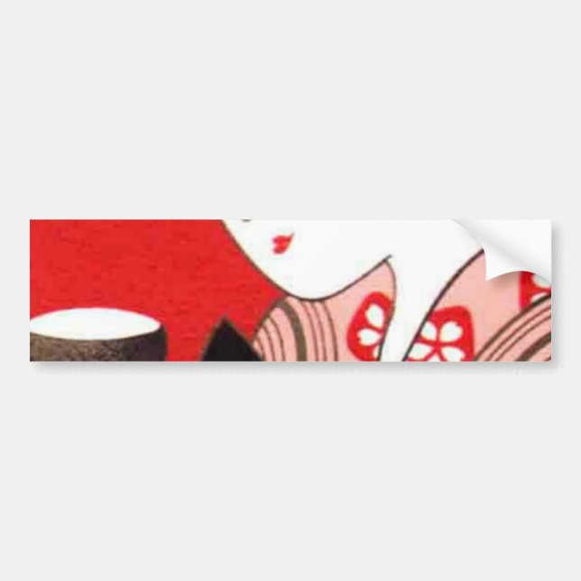Japanese Lady Tea Serving Ceremony Art Print Bumper Sticker (Front)