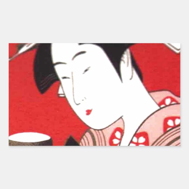 Japanese Lady Tea Serving Ceremony Art Print Sticker (Front)