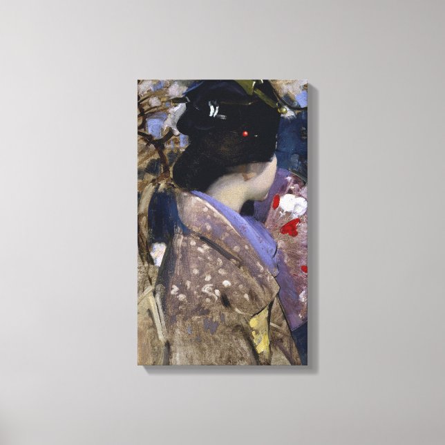 Japanese Lady with a Fan by George Henry Canvas Print (Front)