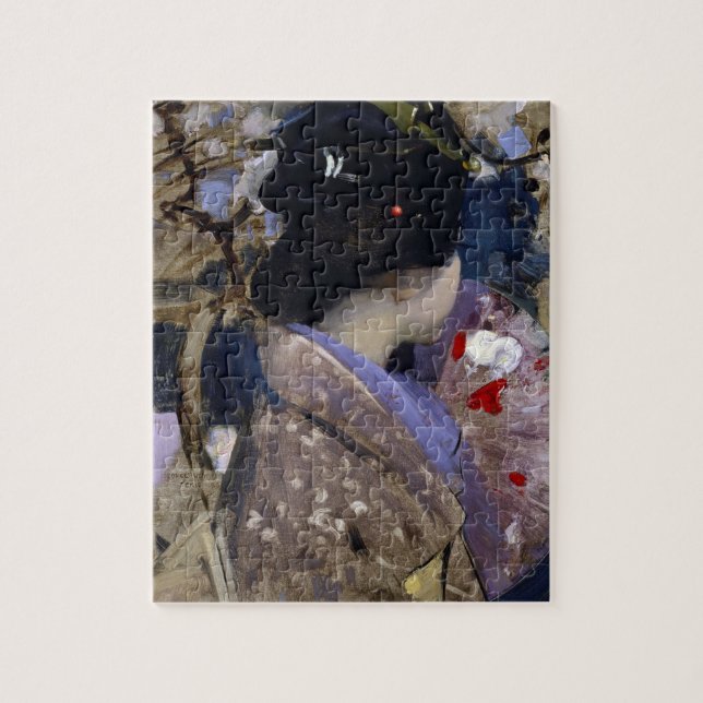 Japanese Lady with a Fan by George Henry Jigsaw Puzzle (Vertical)