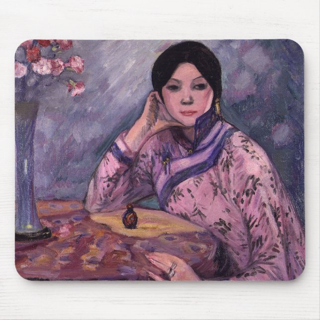 Japanese Lady with a Perfume Bottle Mouse Pad (Front)