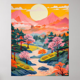 Japanese Landscape Art Poster, Japanese Wall Art