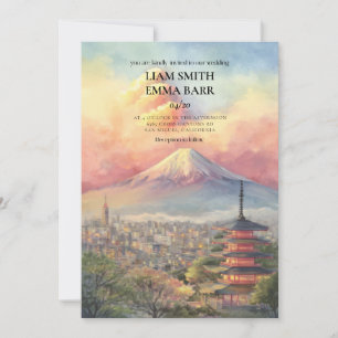 Japanese Landscape Elegant Wedding Invitation