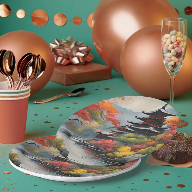 Japanese Landscape Paper Plate (Multi)
