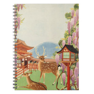 JAPANESE Landscape   sacred deer of Nara    temple Notebook