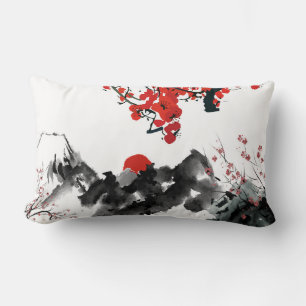 Japanese landscape Throw Pillow