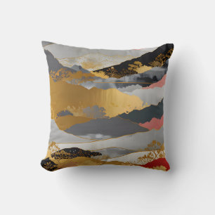 Japanese Landscape Throw Pillow