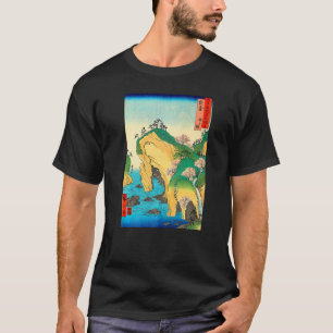 Japanese landscape Vintage Bay Cherry trees Hirosh T-Shirt