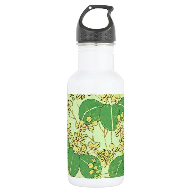 Japanese Leaf Floral Botanical Art Pattern 532 Ml Water Bottle (Front)