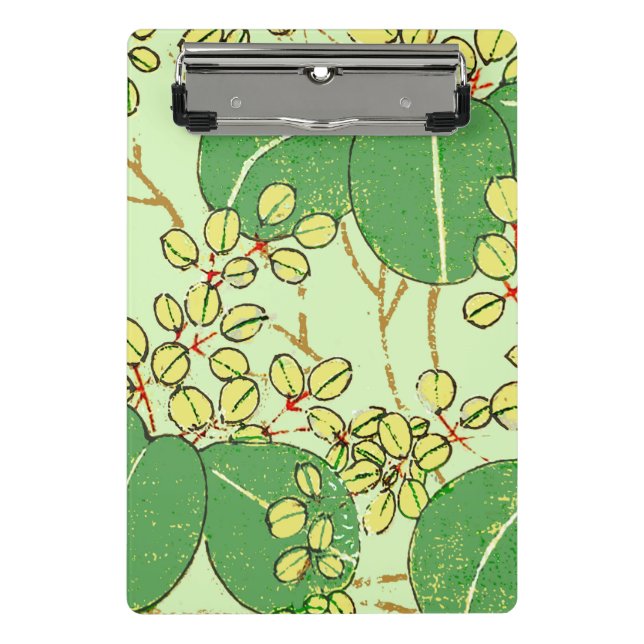 Japanese Leaf Floral Botanical Art Pattern Mini Clipboard (Front)