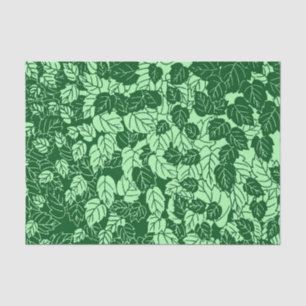 Japanese Leaf Print, Emerald and Lime Green Tissue Paper