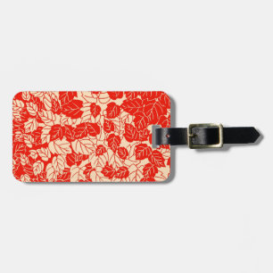 Japanese Leaf Print, Mandarin Orange Luggage Tag