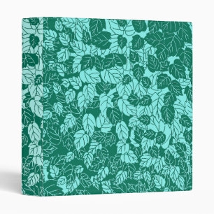 Japanese Leaf Print, Turquoise and Aqua Binder
