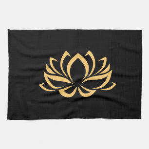 Japanese Lotus Flower Blossom Kitchen Towel