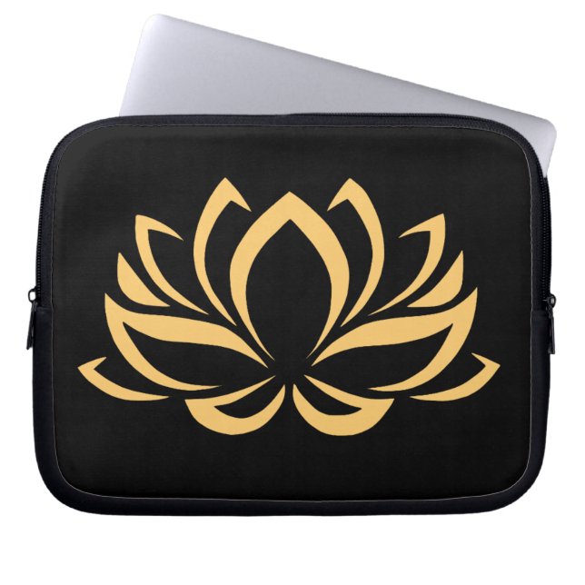 Japanese Lotus Flower Blossom Laptop Sleeve (Front)