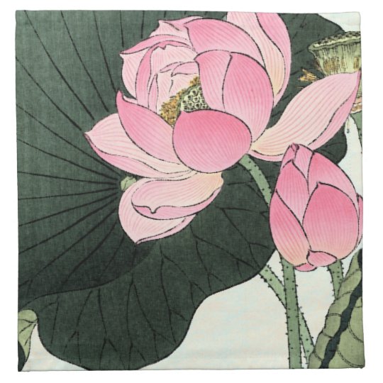 JAPANESE LOTUS FLOWER Cloth Napkins