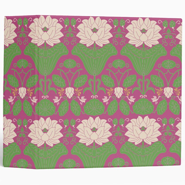 Japanese Lotus Pattern Binder (Front/Spine)