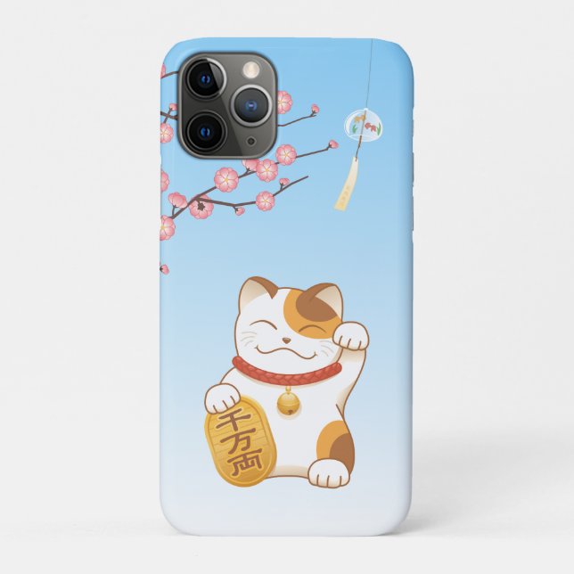 Japanese Lucky Cat, Calico Maneki Neko Case-Mate iPhone Case (Back)