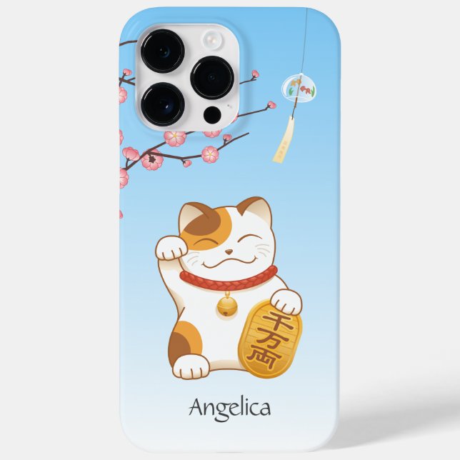 Japanese Lucky Cat, Calico Maneki Neko Case-Mate iPhone Case (Back)