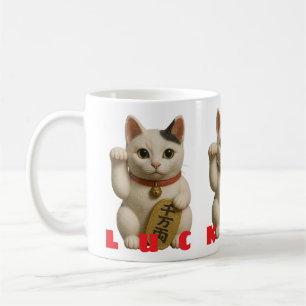 Japanese Lucky Cat Charm Coffee Mug