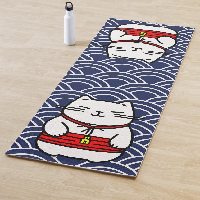 Japanese Lucky Cat or Maneki-Neko Yoga Mat (In Situ)