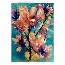 Japanese Magnolia watercolor batik