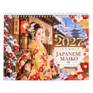 Japanese Maiko 2027 Wall Calendar Kyoto Four Seaso