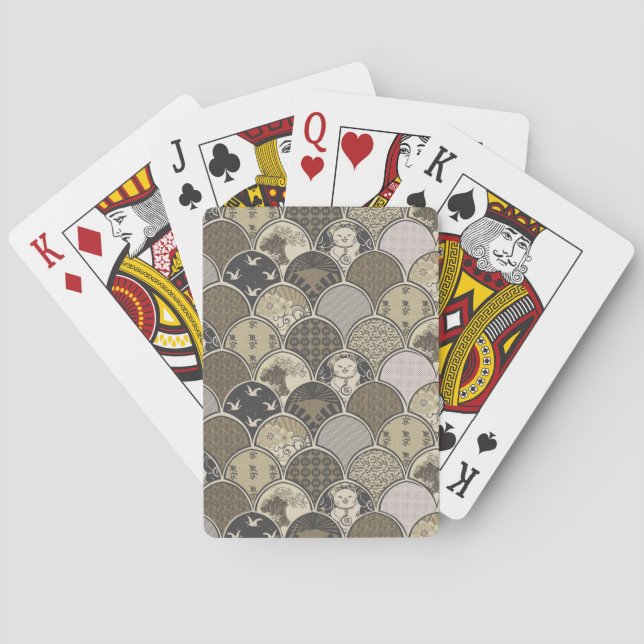 Japanese Maneki Neko Cat Playing Cards (Back)